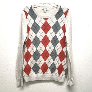 Banana Republic argyle sweater rounded neck medium